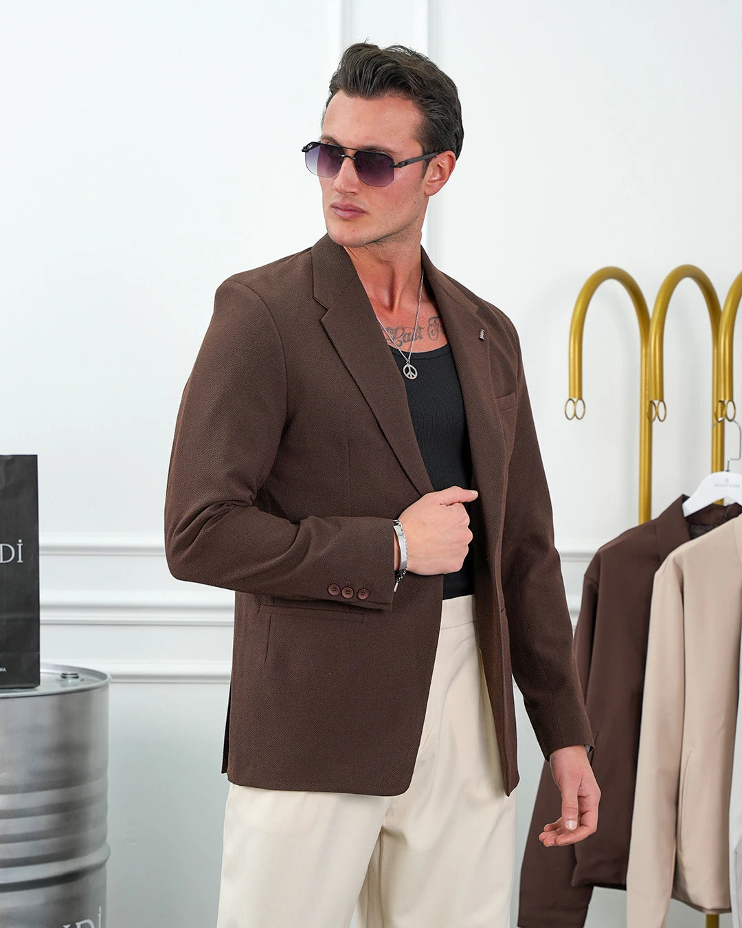 Özel Seri %100 Gofre Kumaş İtalyan Kesim Modern Fit Ceket