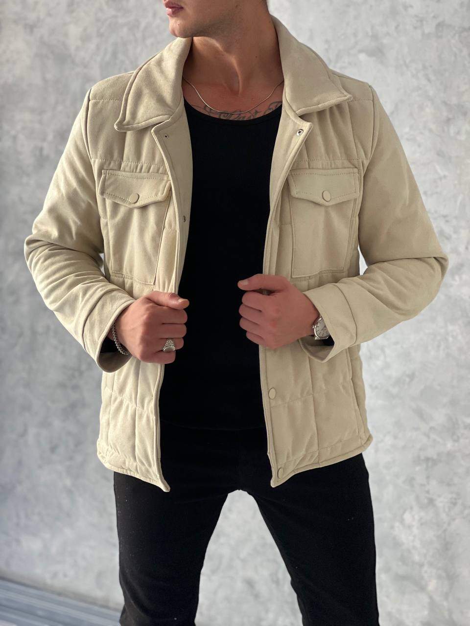 Düğme Detaylı A Kalite Nubuk Mont