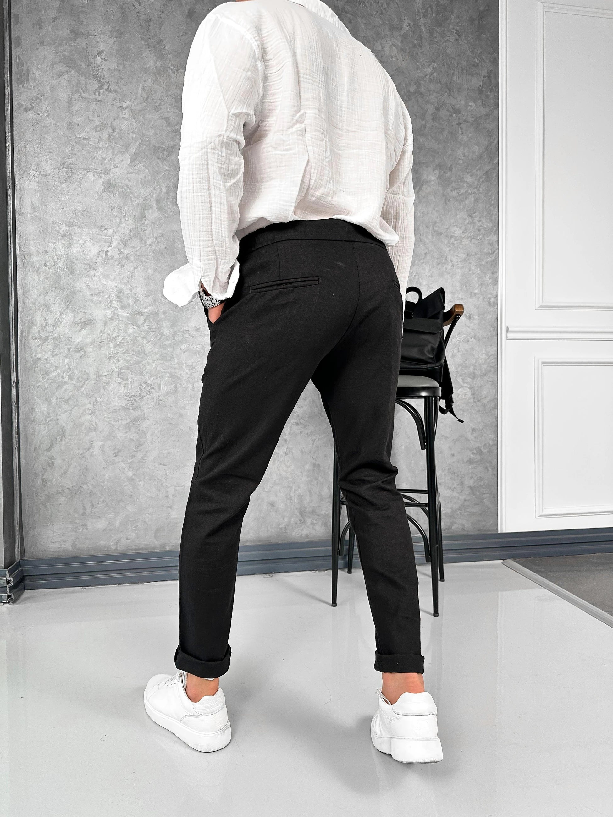 Yüksek Kalite Double Paça İp Detaylı Patolon