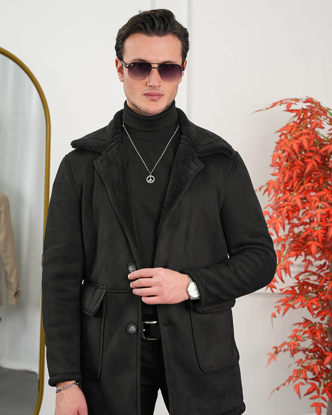 Torba Cep Full Kürklü Nubuk Mont