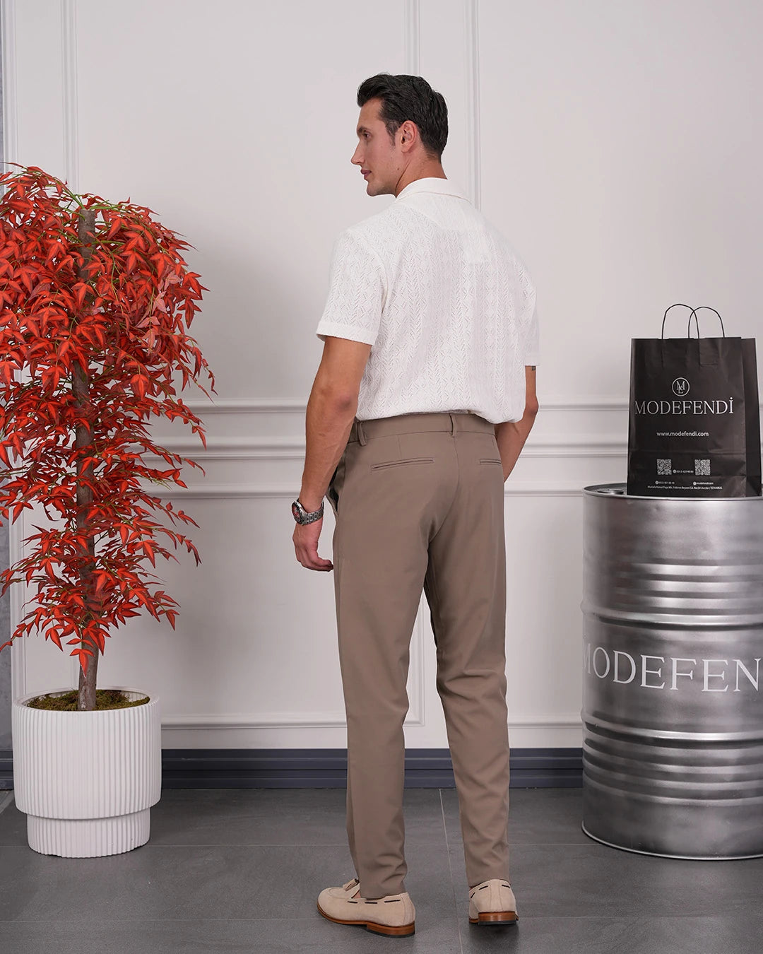 Örme Triko Kumaş Desenli Gömlek