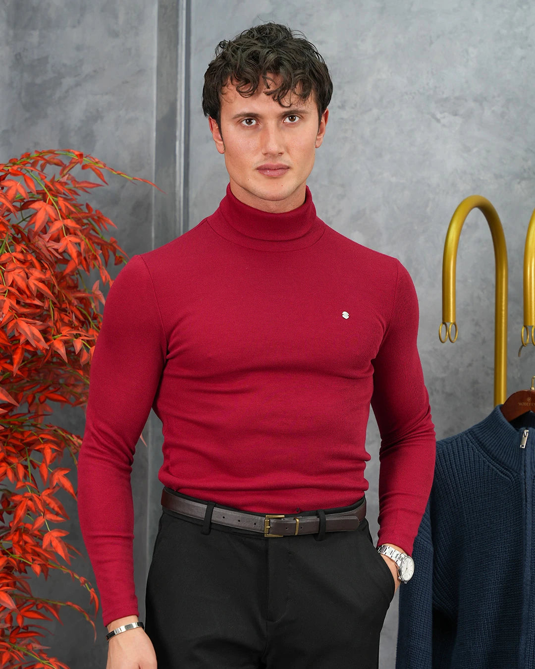 Slim Fit İtalyan Kesim Tam Balıkçı Boğazlı Kazak