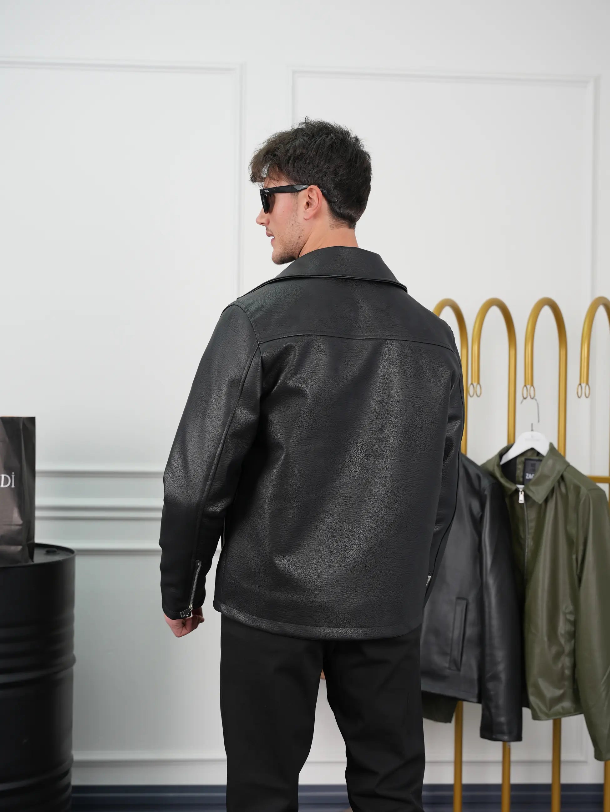 Regular Fit Deri Ceket