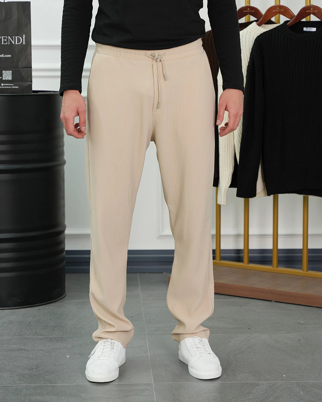 Kalın Fitil Desen Jogger Pantolon