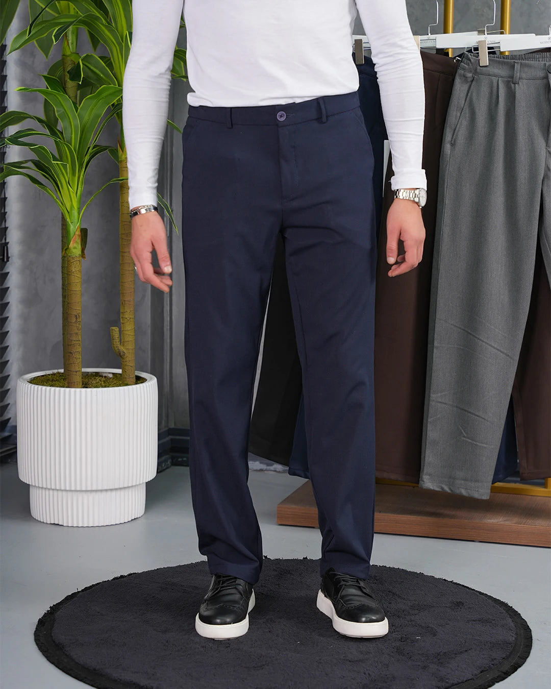 Orta Slim fit Kalıp Pamuk Likra Kumaş Pantolon