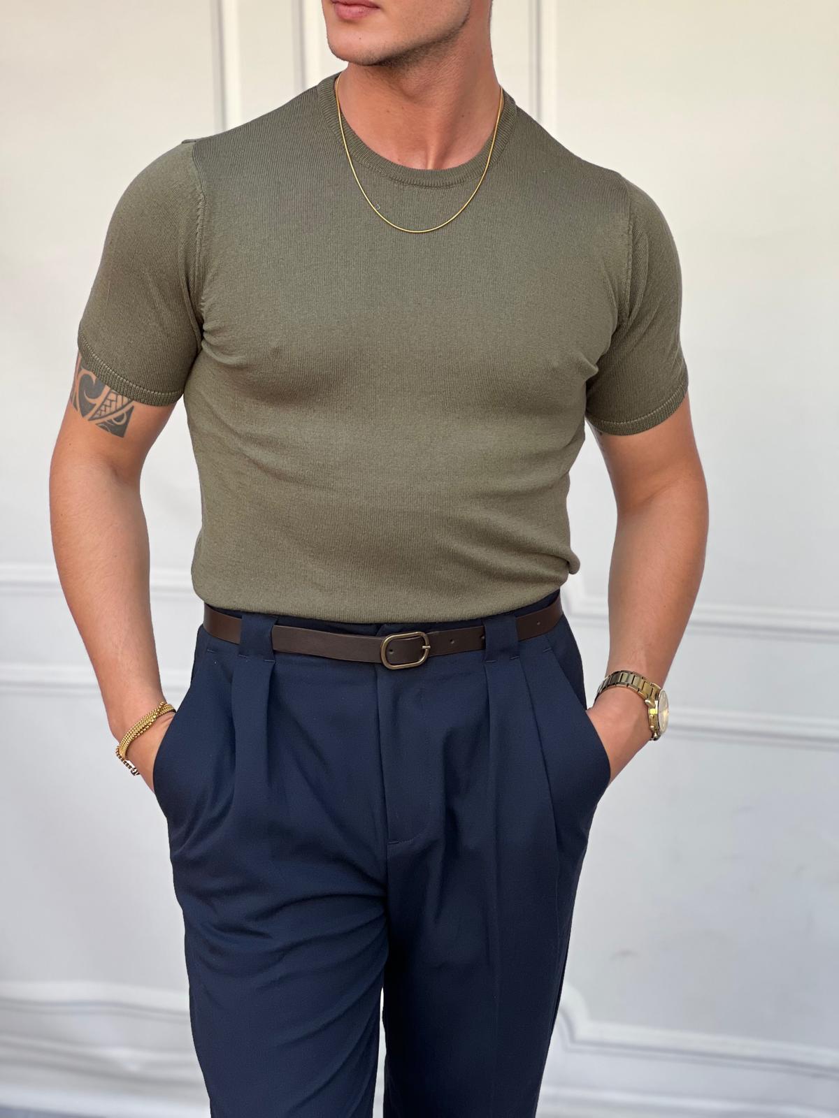 Yüksek Kalite Slim Fit Triko Kumaş Tshirt