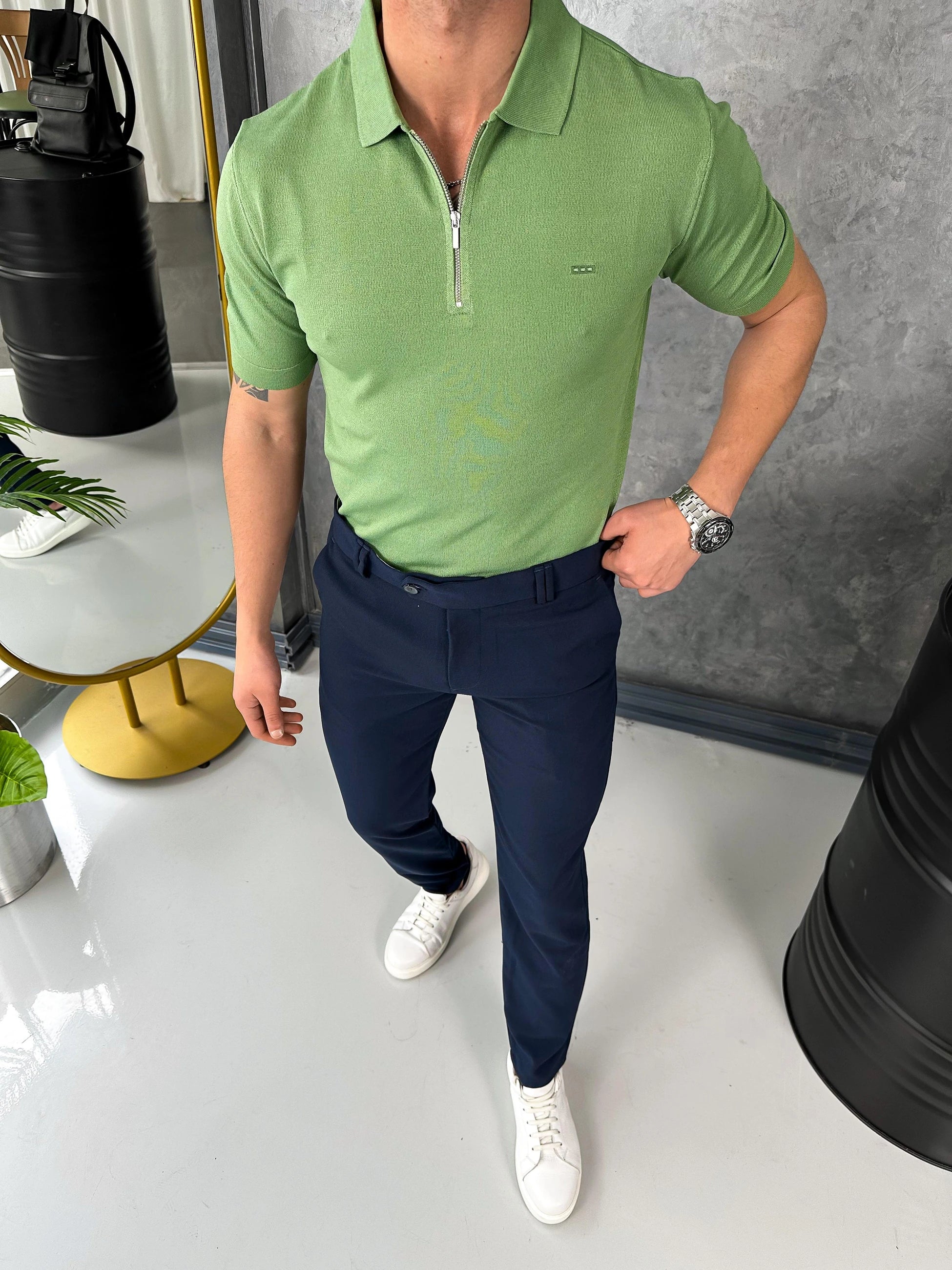 Yüksek Kalite Polo Yaka Fermuarlı Tshirt