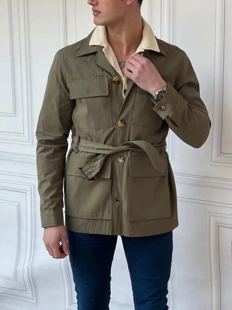 Kemerli %100 Koton Yüksek Kalite Keten Trençkot