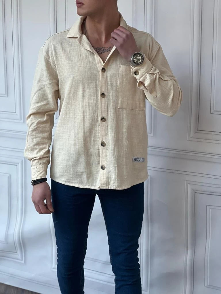 Ham Keten Oversize Gömlek