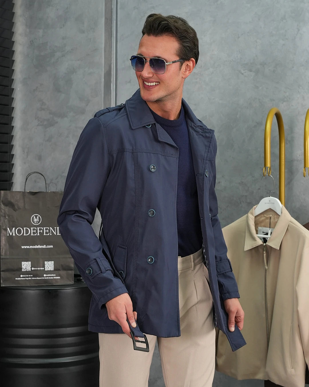 Kemer Detaylı Mevsimlik Trençkot