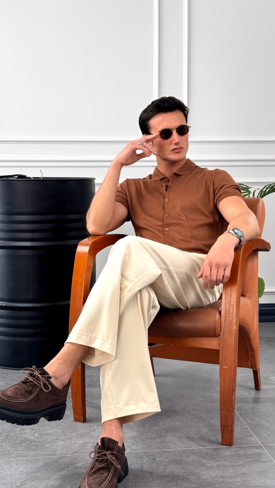 Slim Fit Polo Yaka Triko Pamuk Kısa Kollu Gömlek