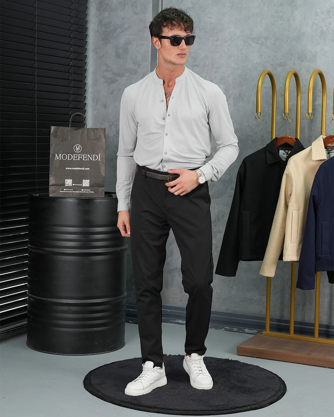 Pamuk Likra Hakim Yaka Gömlek