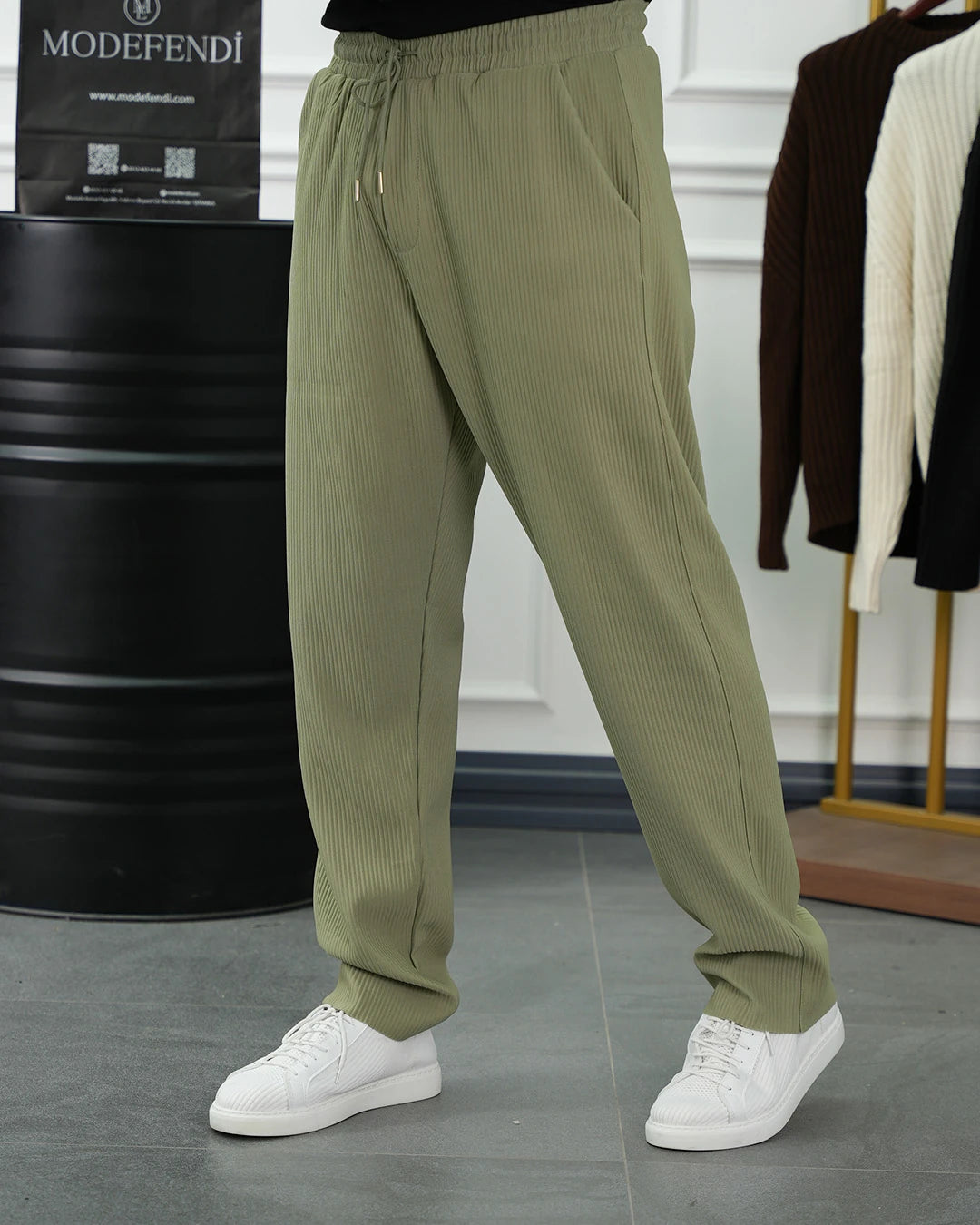 Kalın Fitil Desen Jogger Pantolon