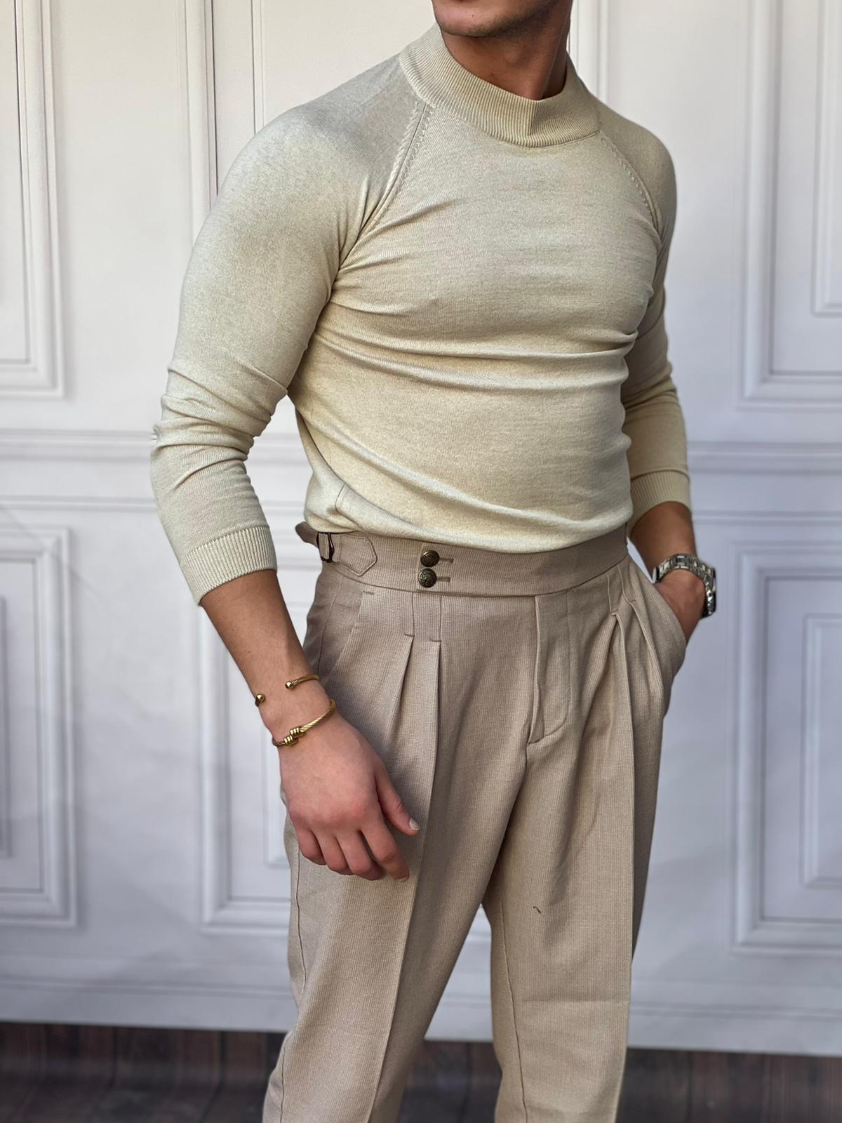 Slimfit Kalıp Pamuklu Triko Yarım Balıkçı Triko Kazak