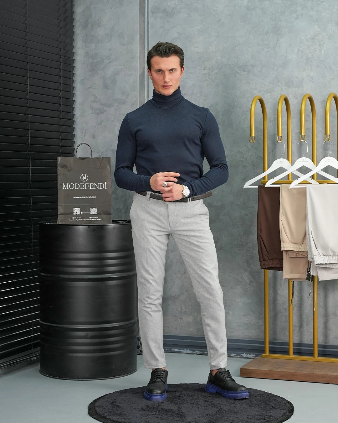 Slim Fit İtalyan Kesim Tam Balıkçı Boğazlı Kazak