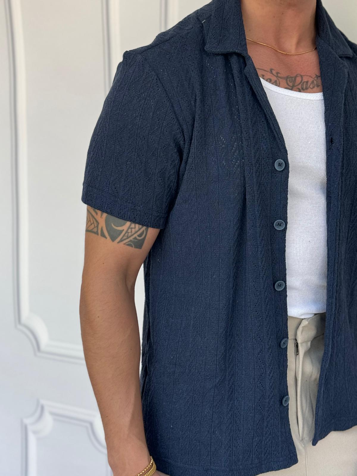 Örme Triko Kumaş Desenli Gömlek