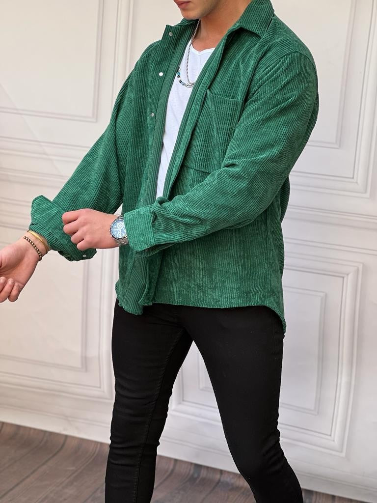 Fitil Kadife Oversize Gömlek