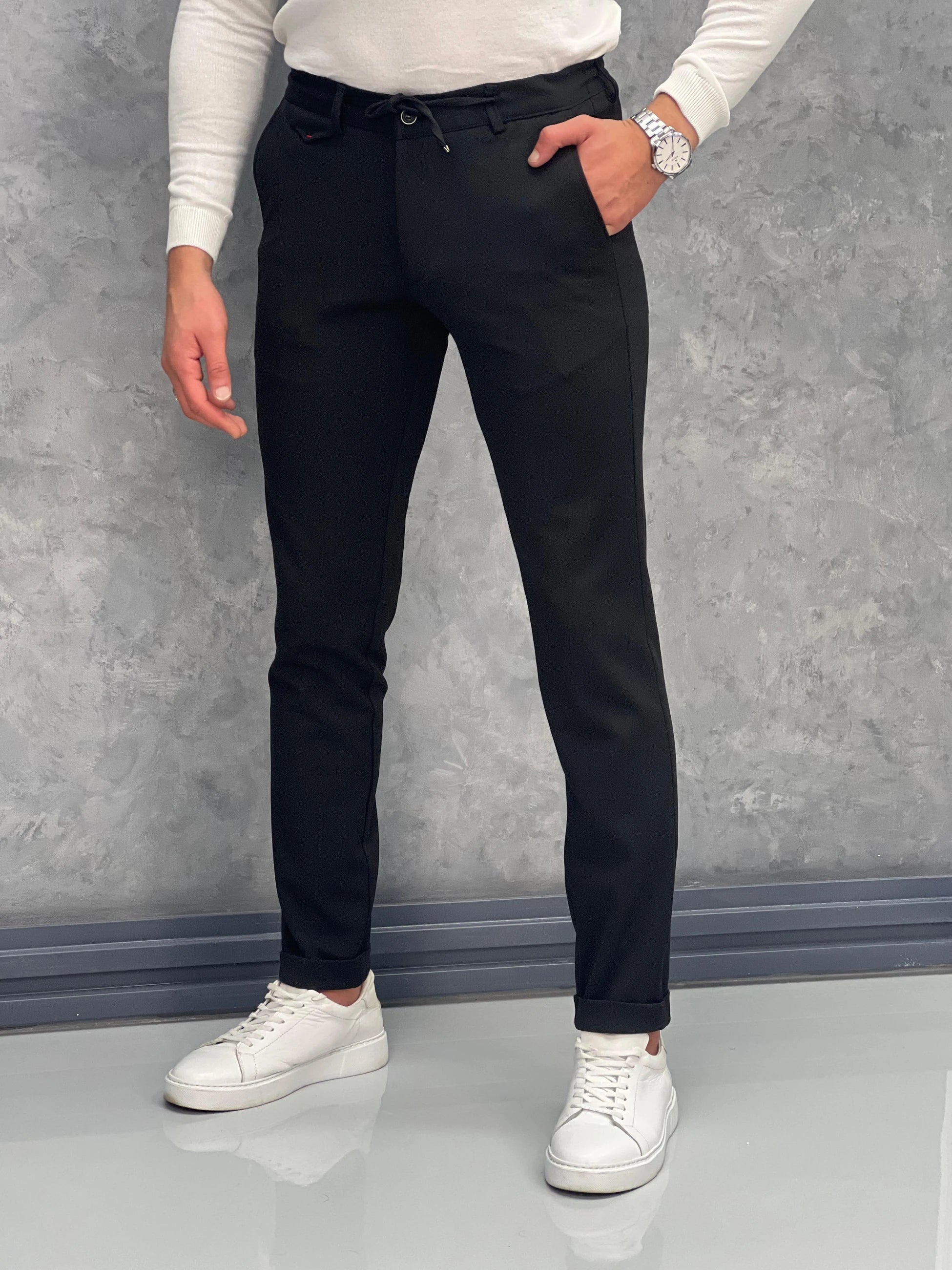 Yüksek Kalite Double Paça İp Detaylı Patolon