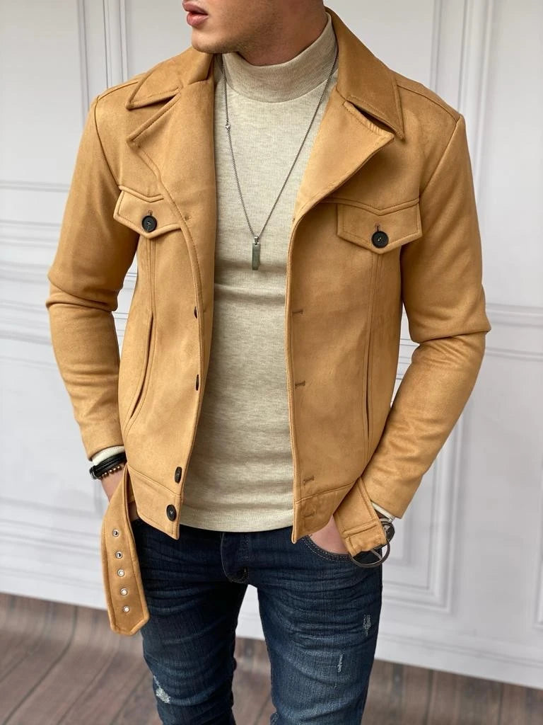 İtalyan Kesim Yüksek Kalite Kemerli Nubuk Mont