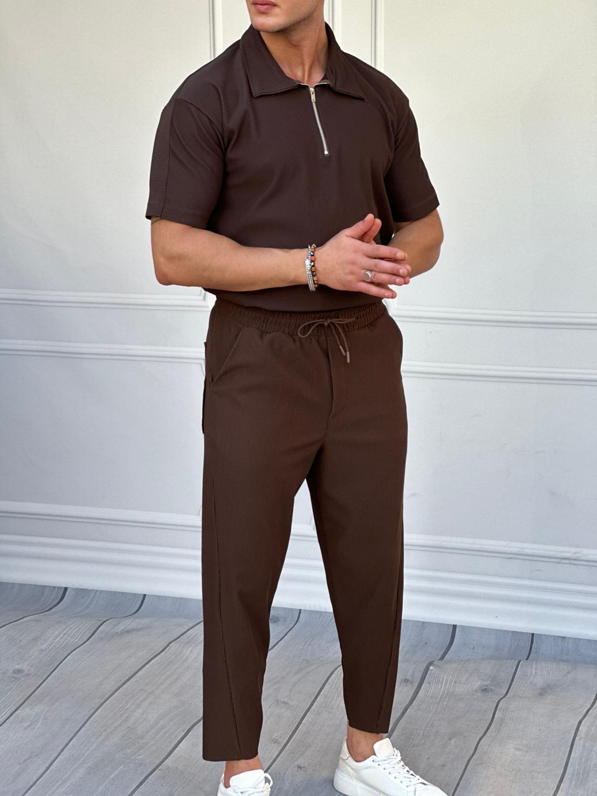 Fermuar Detaylı Fitilli Oversize Alt Üst Takım