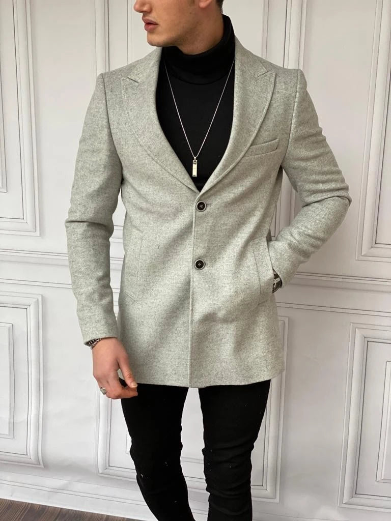 İtalyan Kesim Mono Yaka Kaşe Kaban