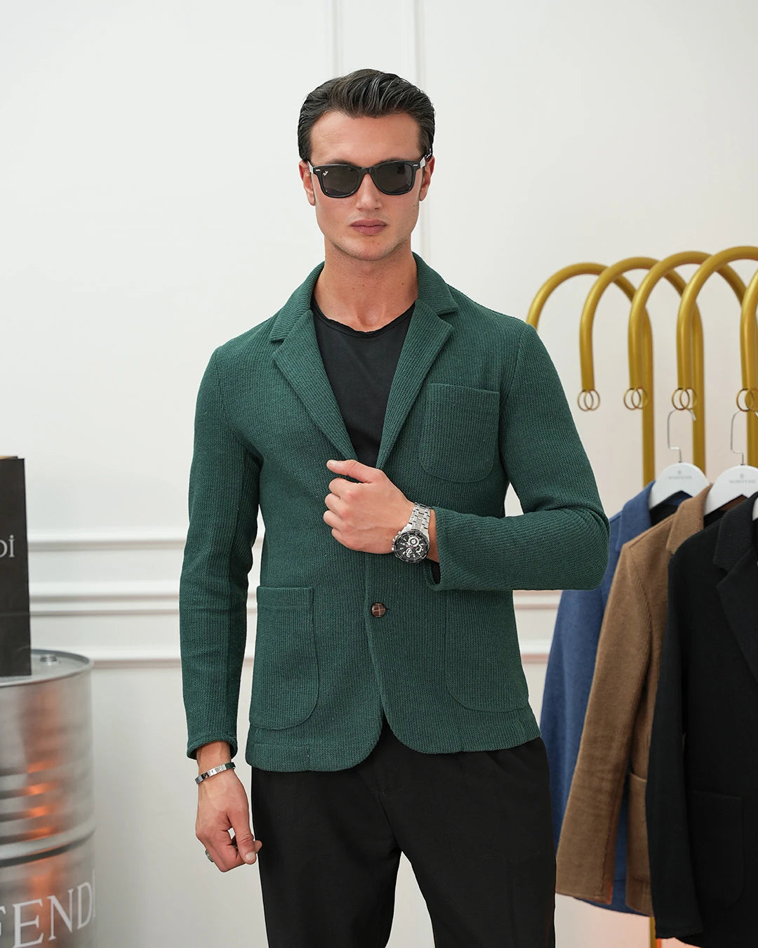 Petek Örme Torba Cep Ceket