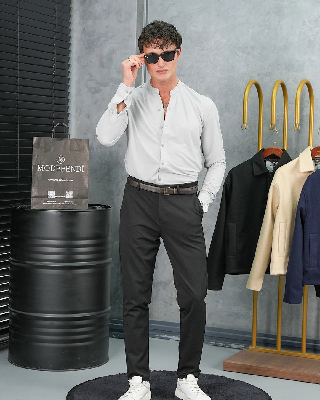 Pamuk Likra Hakim Yaka Gömlek