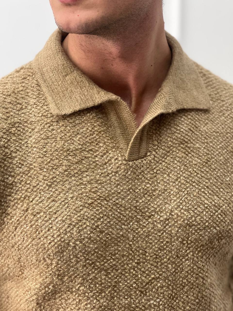 Yüksek Kalite Kısa Yaka Tüylü Yarım Oversize Kazak