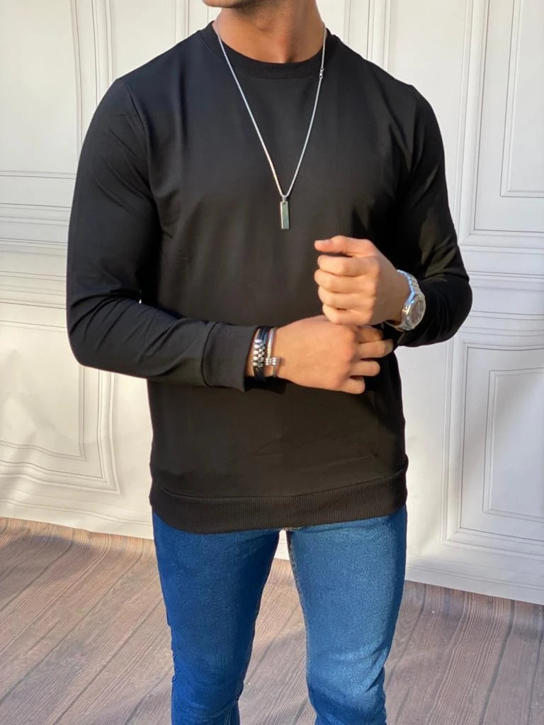 Düz Renk İki İplik Sweatshırt