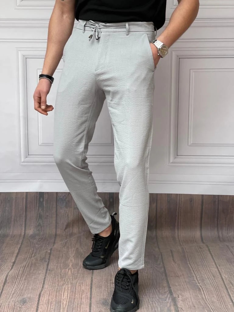 İp Detaylı Armür Kumaş Rahat Kalıp Jogger Pantolon
