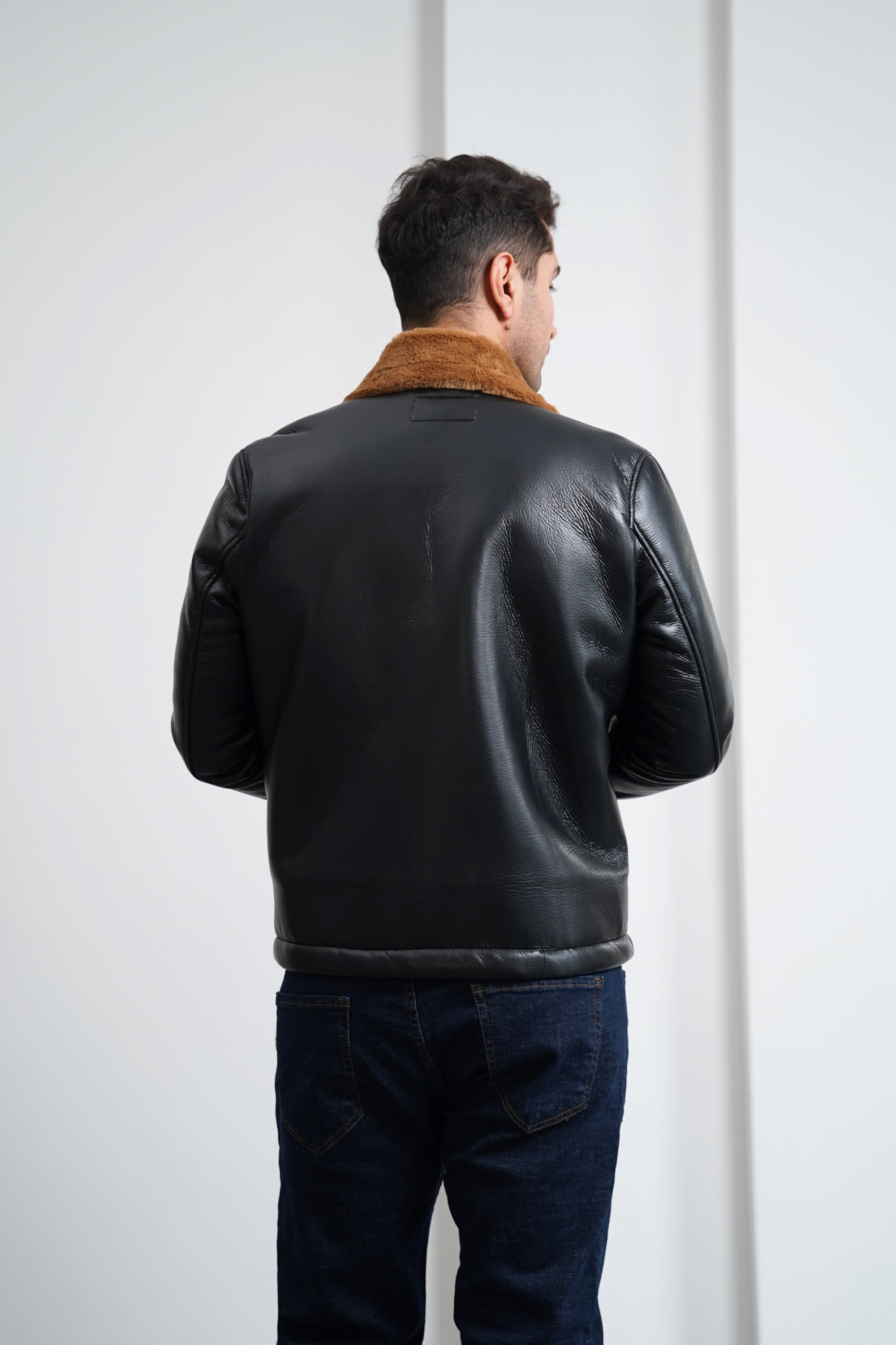 Torba Cep Full Kürk Detaylı İthal Deri Mont