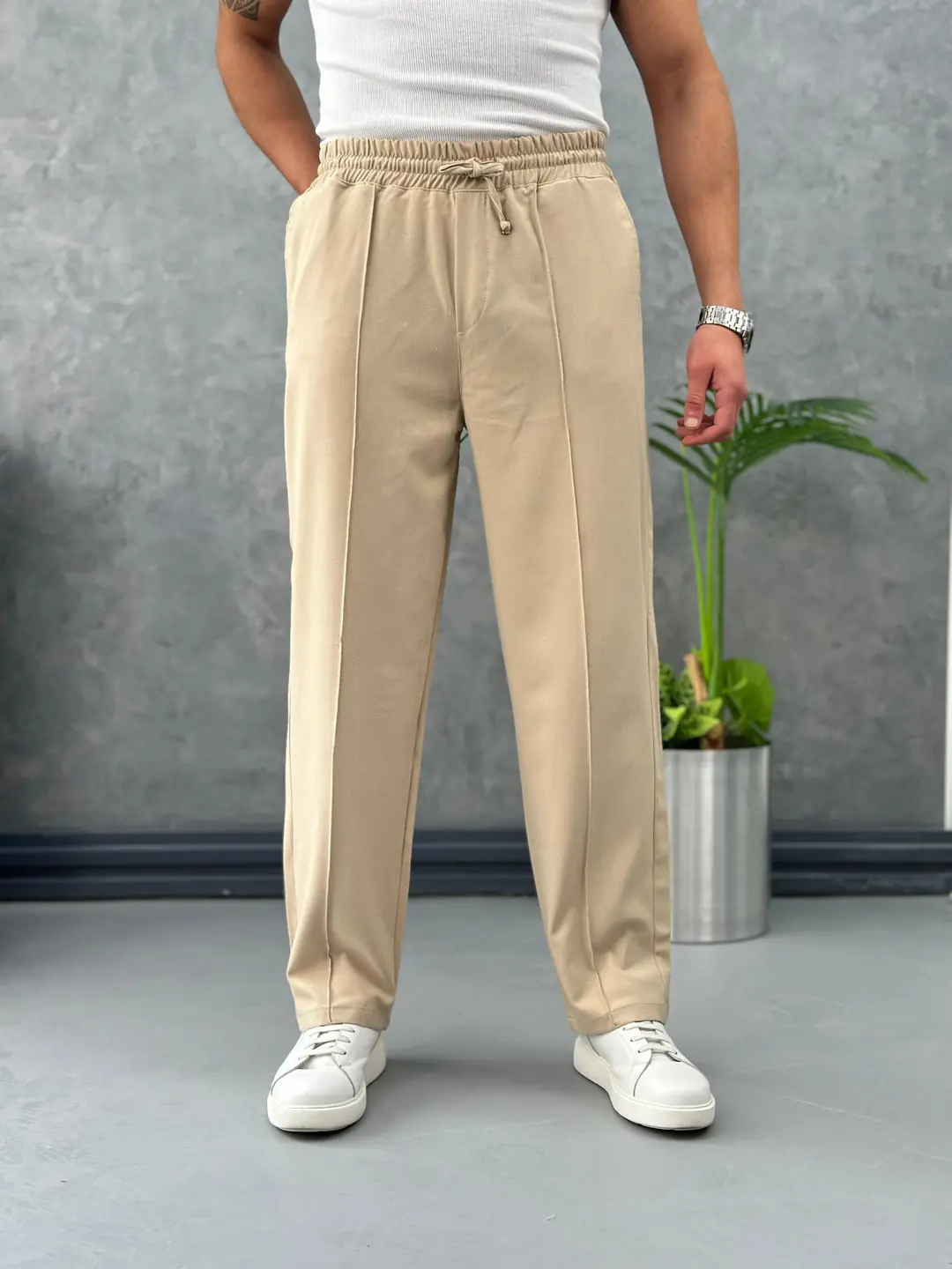 Çizgi Dikişli Baggy Kalıp Jogger Pantolon