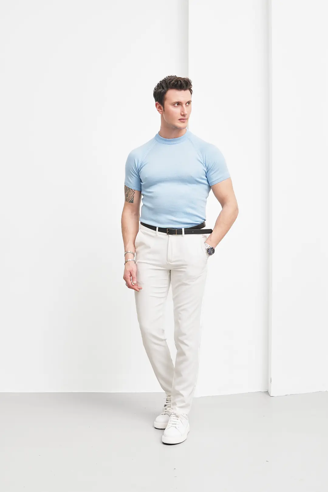 Yüksek Kalite Slim Fit Triko Kumaş Tshirt - 10
