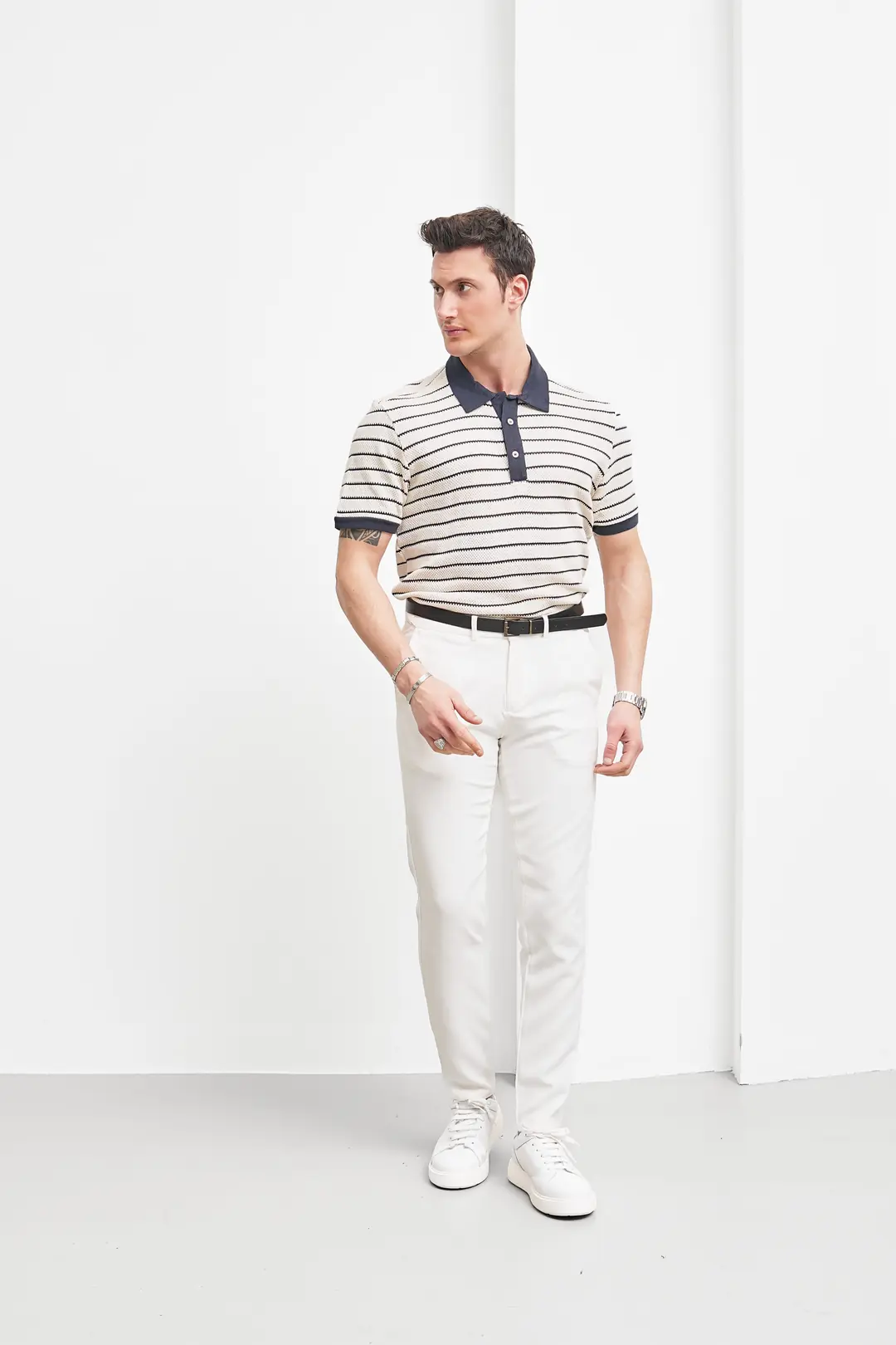 Erkek Düğme Detaylı Polo Yaka T-shirt - 6