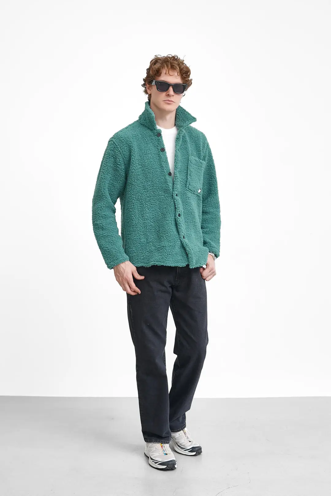 Oversize Peluş Mont - 6