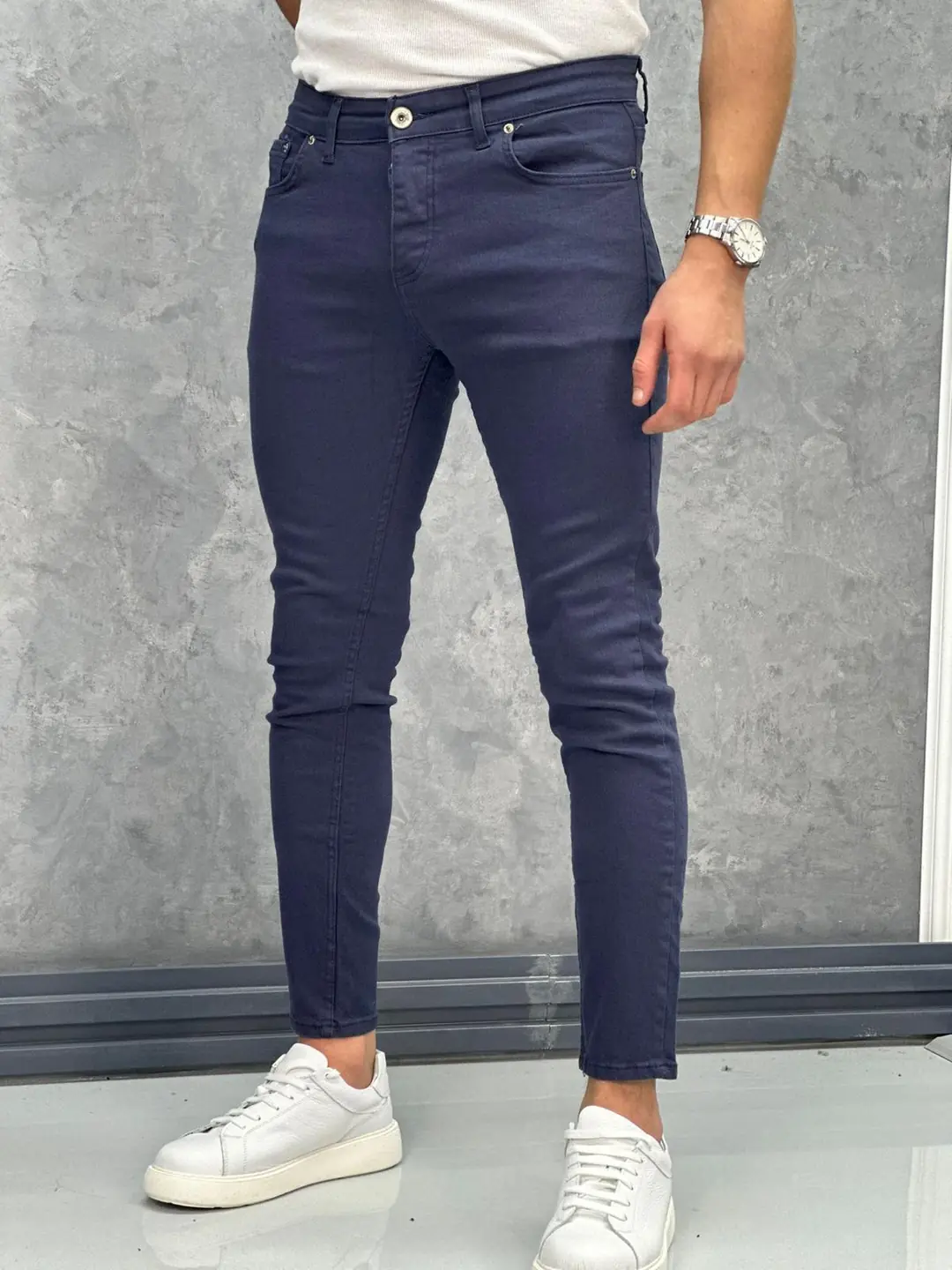 Slim Fit Likralı Kot Pantolon - Lacivert