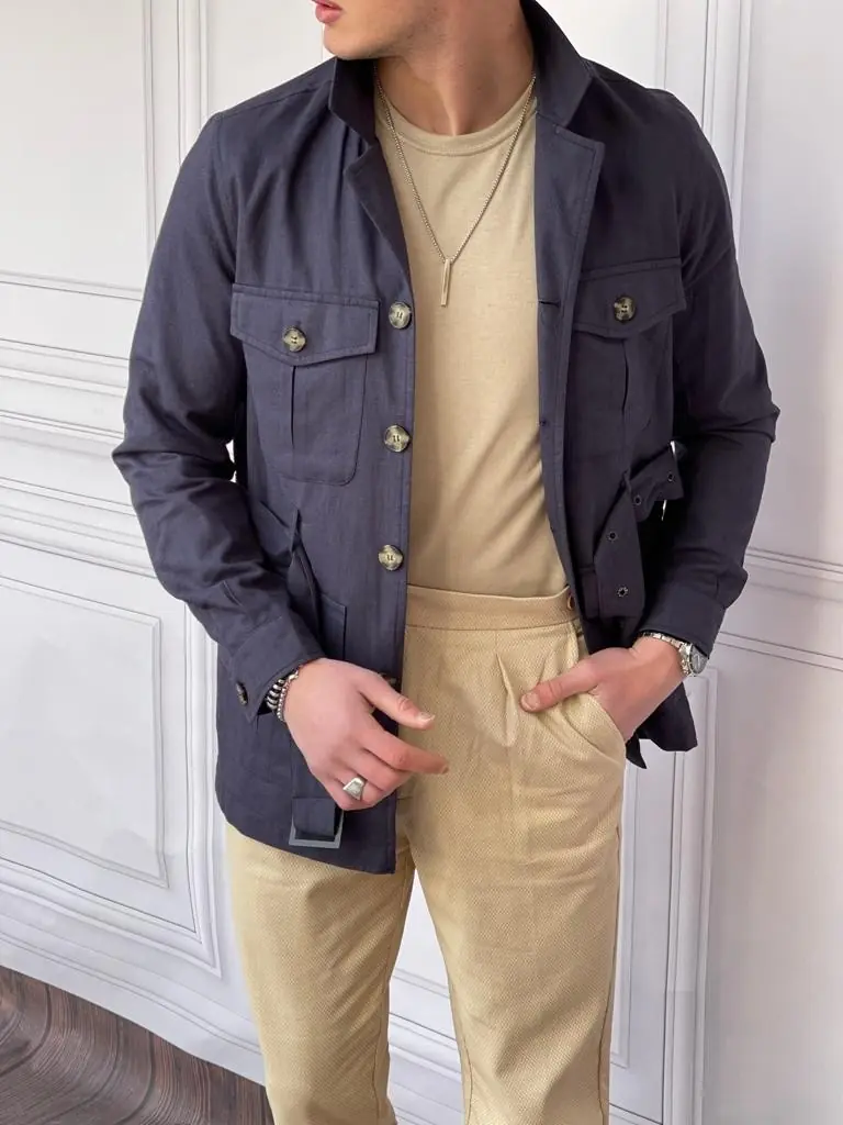 %100 Keten Slim Fit Yazlık Yüksek Kalite Trençkot - 1