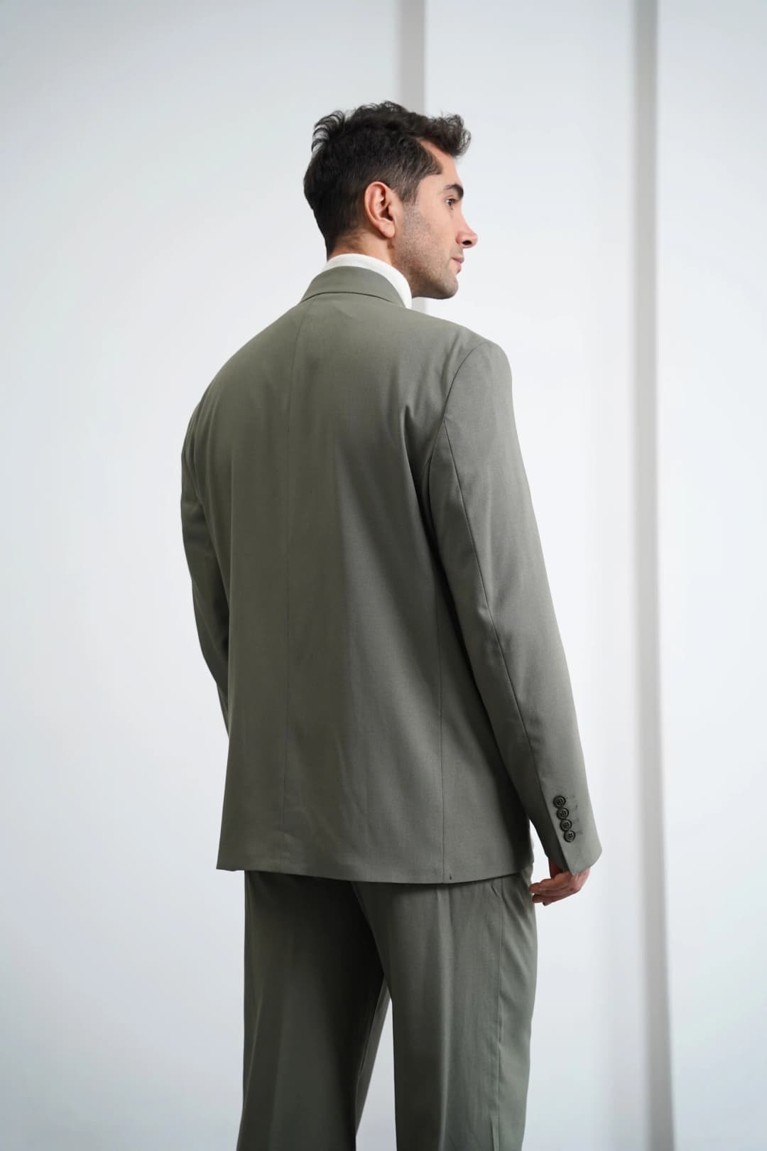 4 Düğme Detaylı Oversize Kesim Baggy Kruvaze Takım Elbise - 3