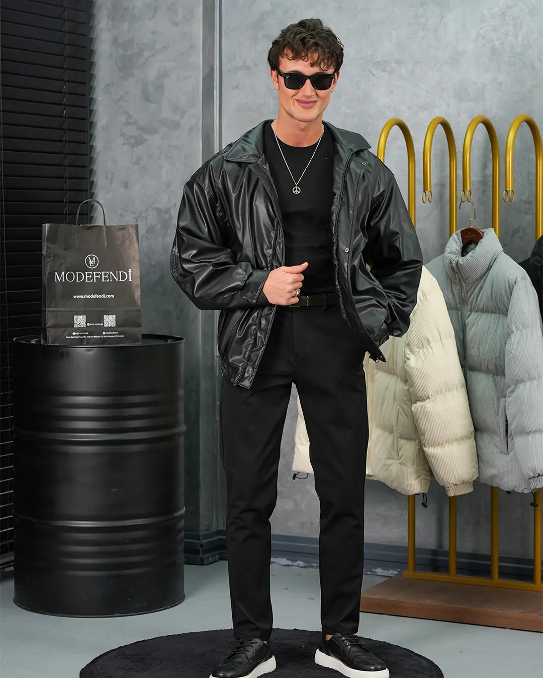 Yüksek Kalite Bomber Oversize Deri Mont - 4