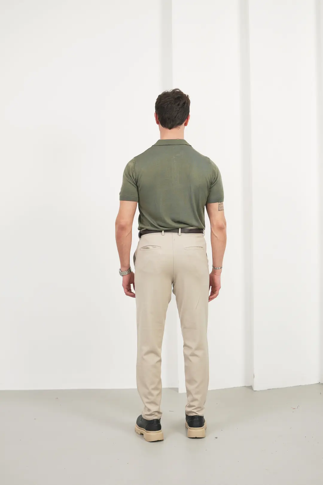 Erkek Basic Fermuarlı Polo Yaka Tişört - 7