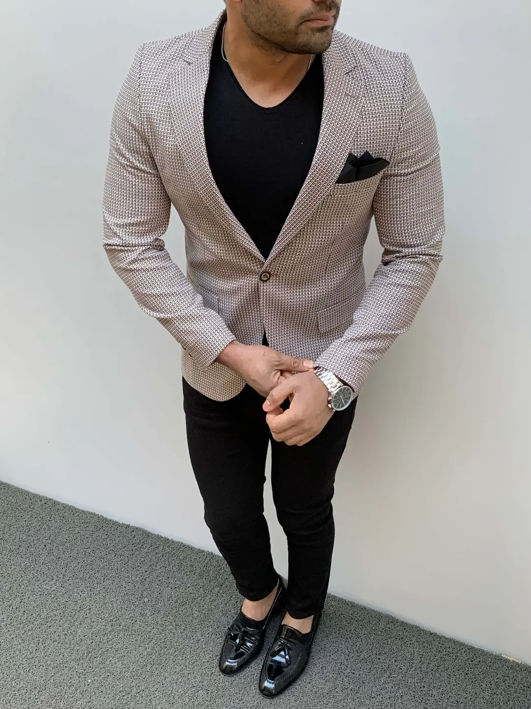 Slim Fit İtalyan Kesim Pamuk Spor Ceket - 1