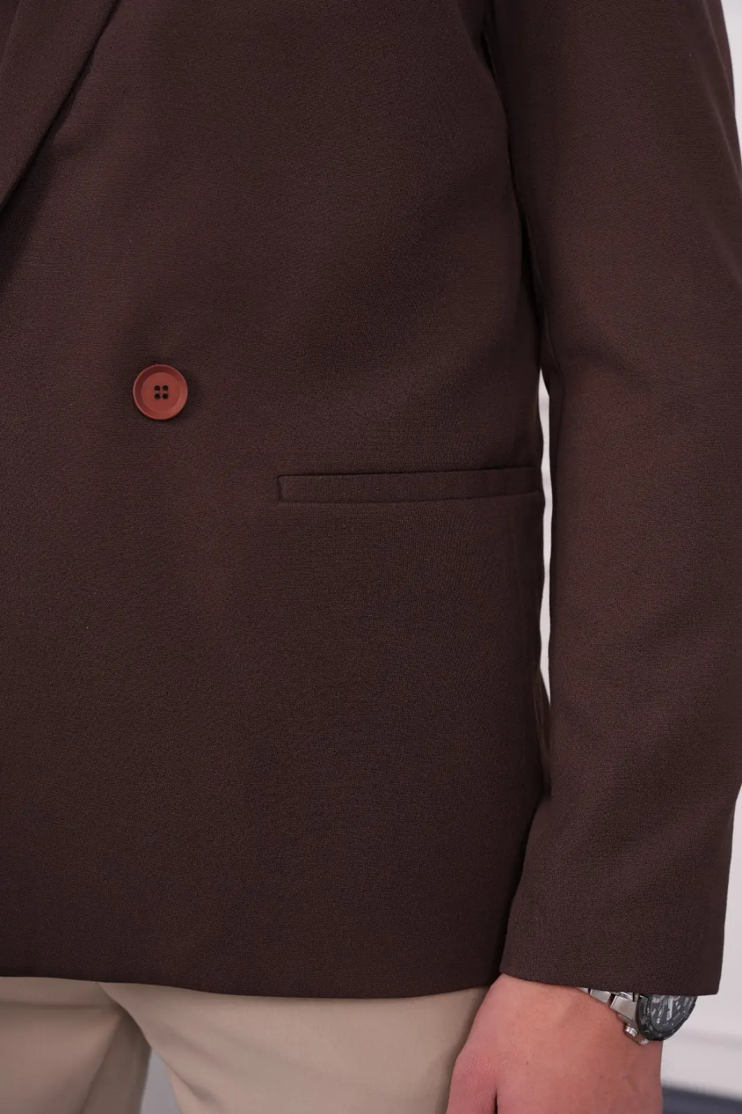 2 Düğme Detaylı Oversize Kesim Ceket - 8