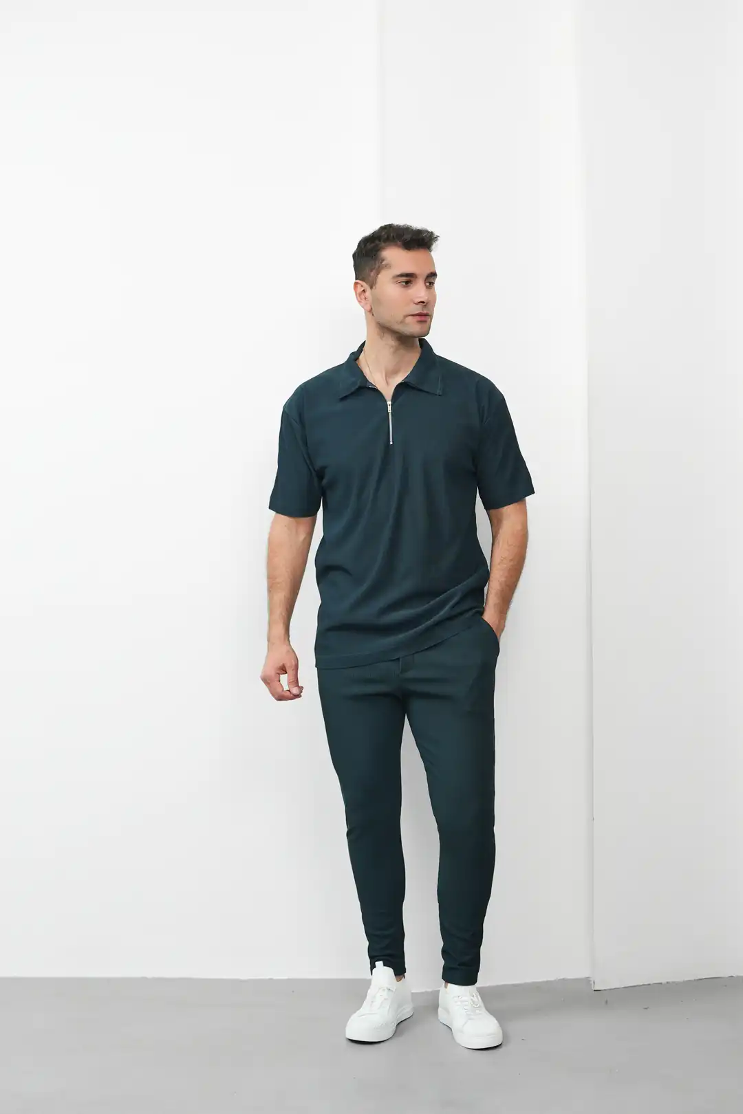 Fermuar Detaylı Fitilli Oversize Alt Üst Takım