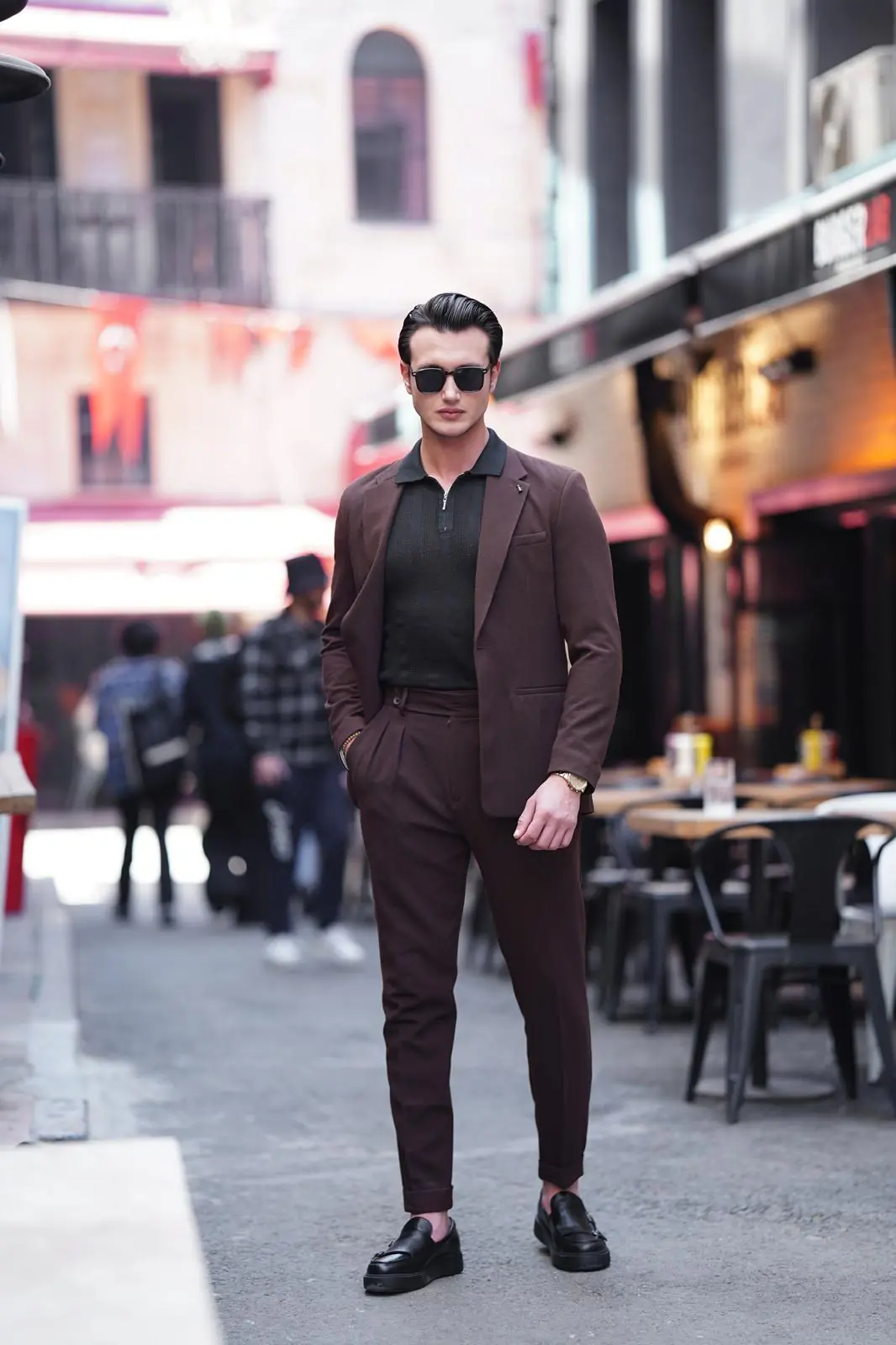Özel Seri %100 Gofre Kumaş İtalyan Kesim Pileli Modern Fit Takım Elbise