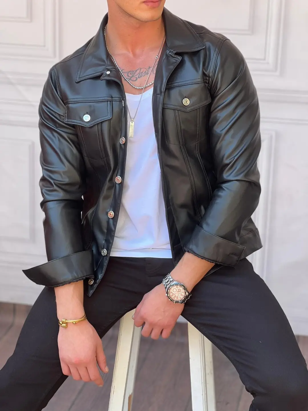 Yumuşak Dokulu Slimfit Kalıp İthal Deri Ceket - 2