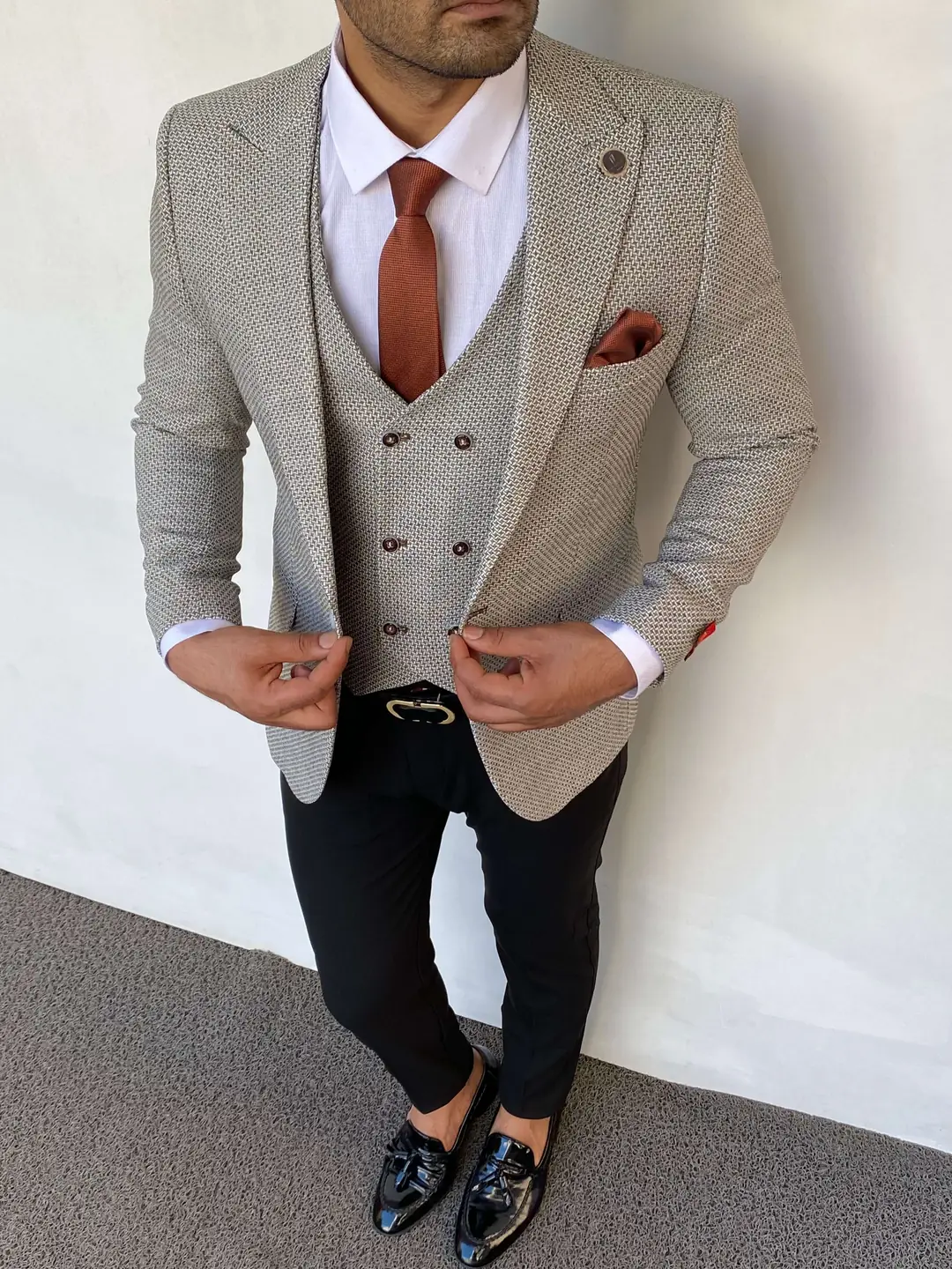 Slim Fit Örme Ceket Yelek - 1