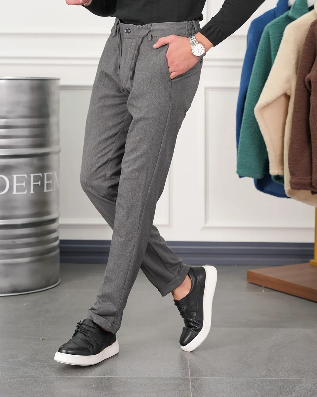 Pamuk Likra Slim Fit Jogger Pantolon - 3