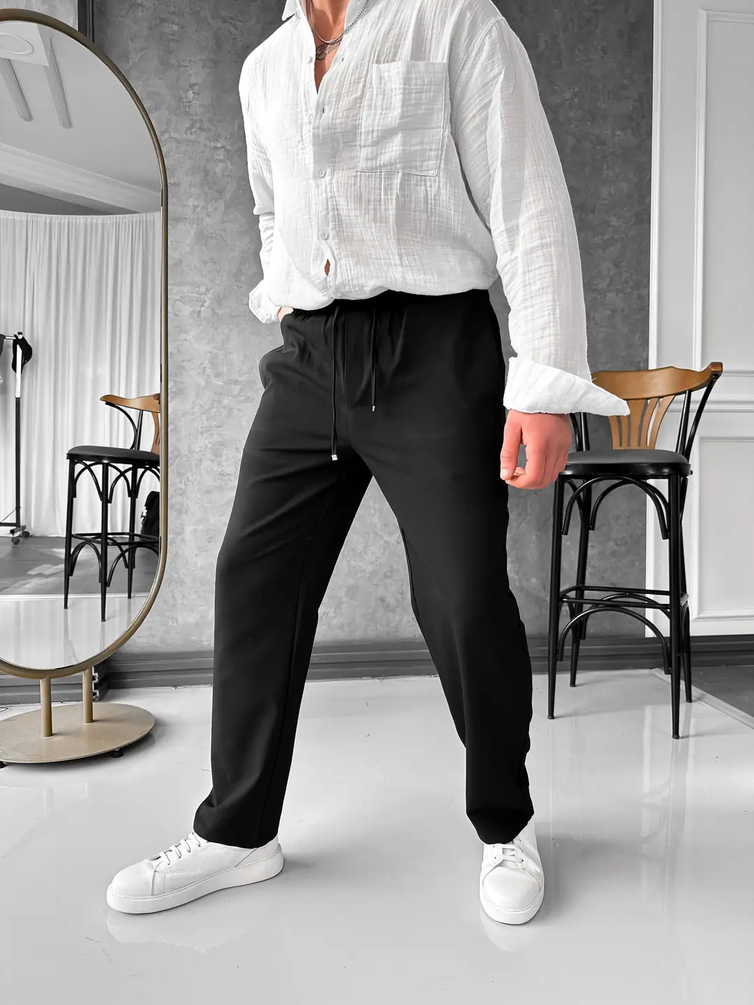 Bel Lastik Detaylı İpli Baggy Jogger Pantolon - 3