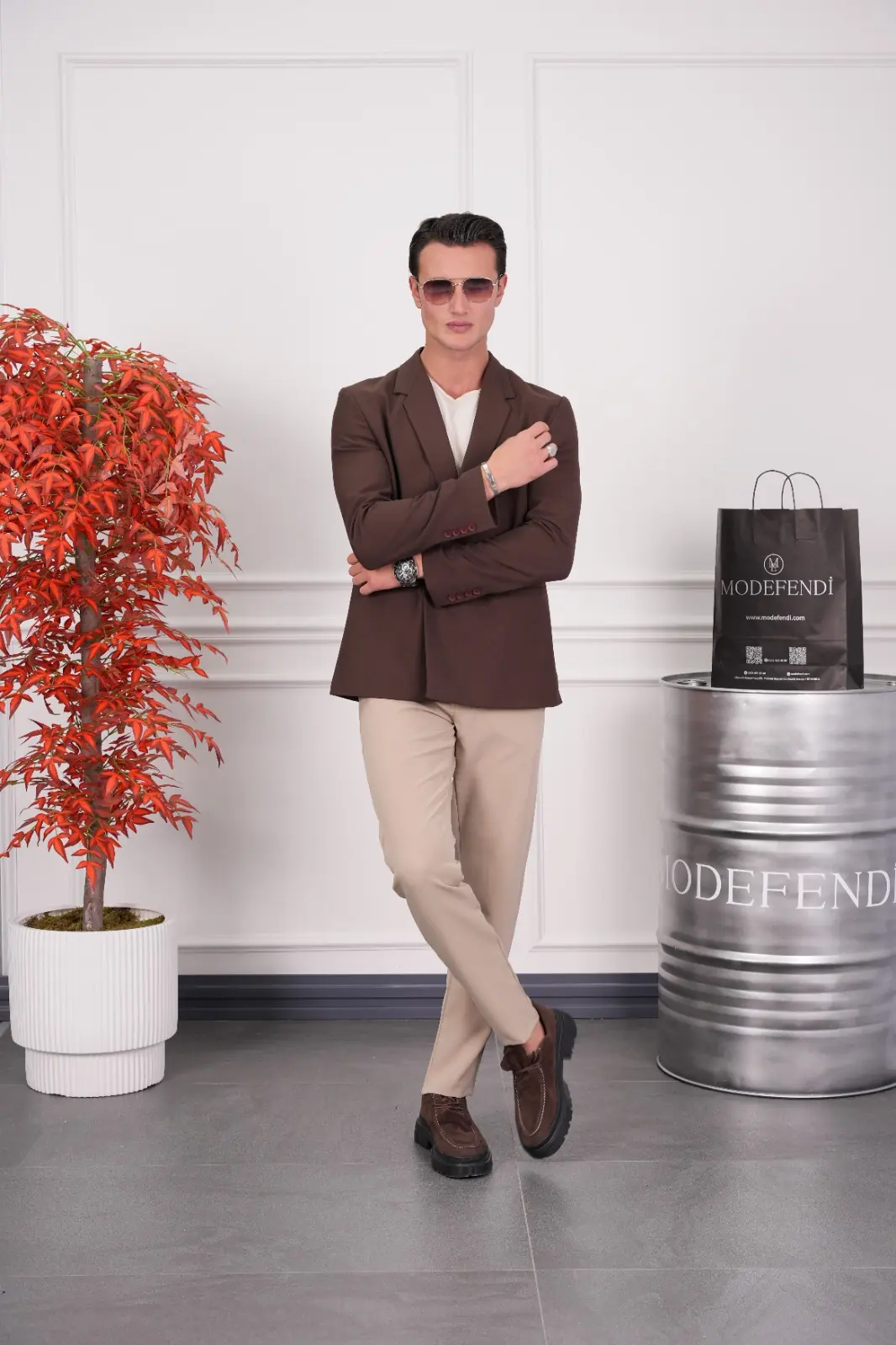 2 Düğme Detaylı Oversize Kesim Ceket - 4