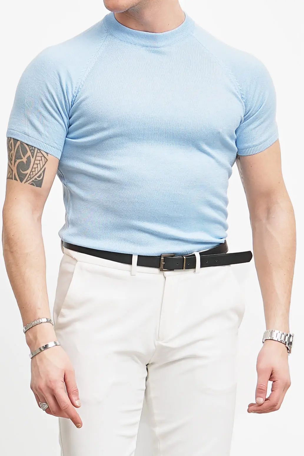 Yüksek Kalite Slim Fit Triko Kumaş Tshirt - 3